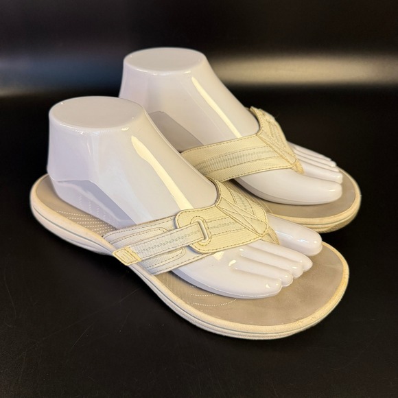 Clarks Cloudsteppers‎ Flip Flops Adjustable Strap Cushioned Sandals Size 8 - Picture 1 of 6